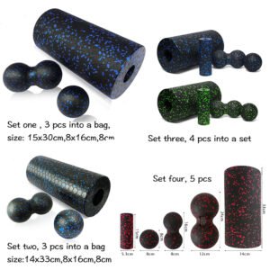 Hollow yoga column peanut ball three piece set EPP foam roller fitness yoga rehabilitation training muscle relaxation