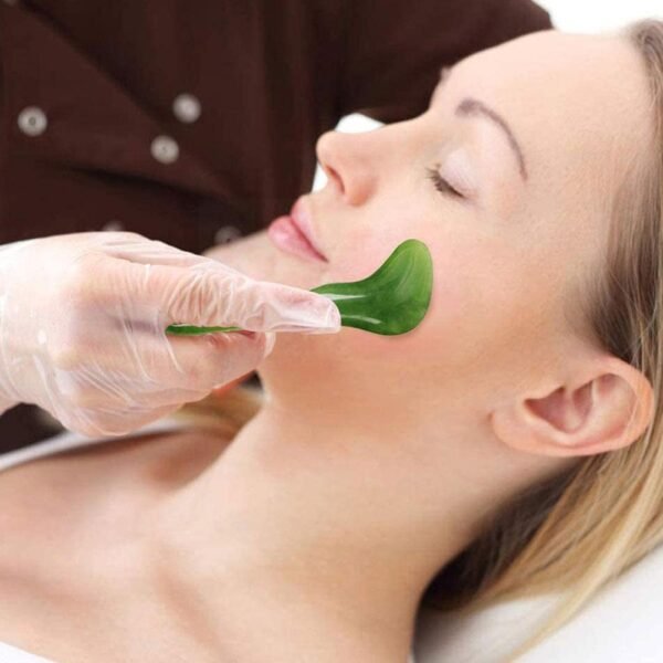 Jade Face Roller & Gua Sha Massager Set – Natural Real Stone Scraper for Ultimate Skin Care and Relaxation Jade Face Roller Gua Sha Massager Natural Real Stone Scraper Care Massage Tools Face Gouache Skin - Image 4